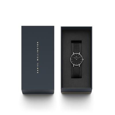 Daniel Wellington Watch Petite 28mm Ashfield Silver Black - John Ross Jewellers