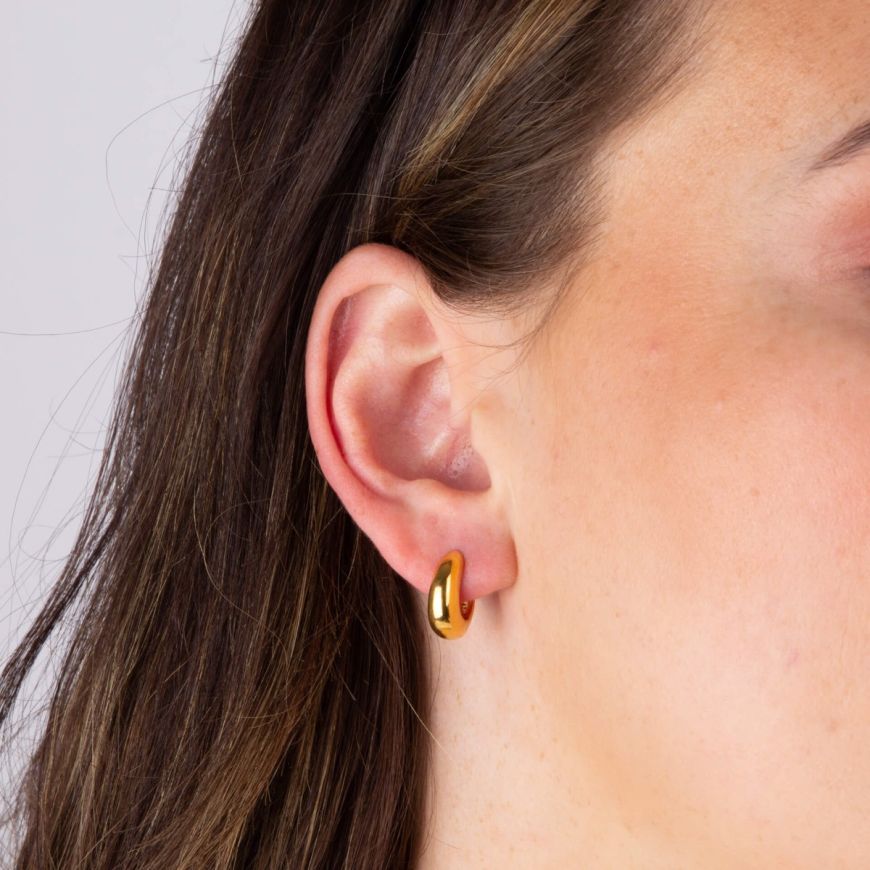 Sunshine Chunky Huggie Hoop Earrings | 15mm - John Ross Jewellers