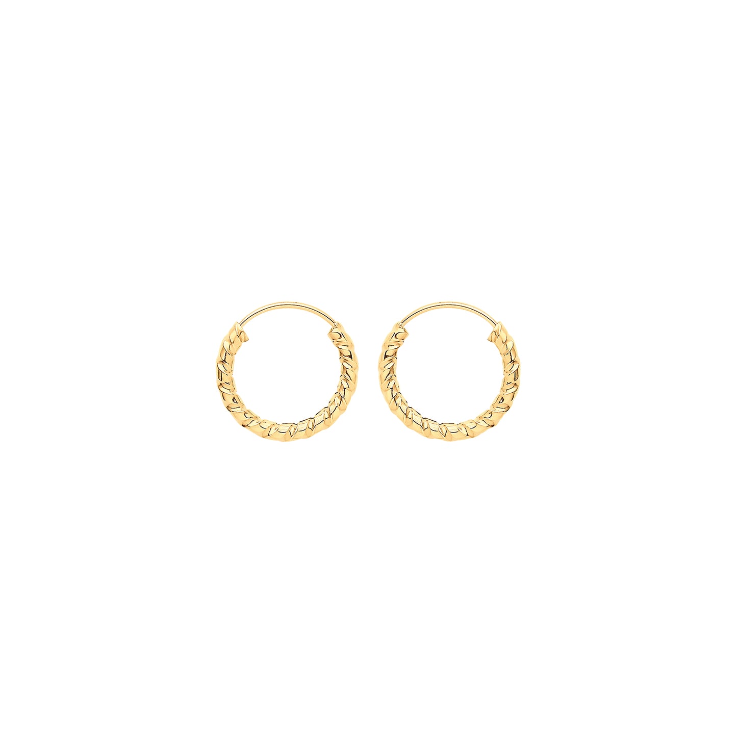 9ct Gold Twist Sleeper Earrings | 9mm - John Ross Jewellers