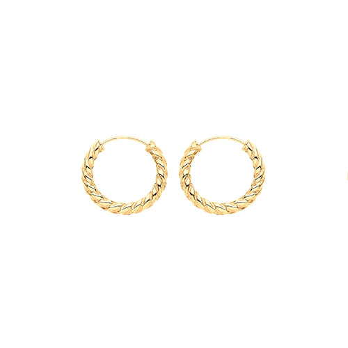 9ct Gold Twist Sleeper Earrings | 11mm - John Ross Jewellers