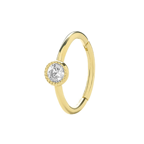 Ear Candy 9ct Gold CZ Cartilage Hoop - John Ross Jewellers