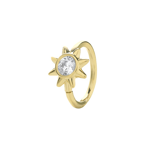 Ear Candy 9ct Gold Sunshine CZ Cartilage Hoop - John Ross Jewellers