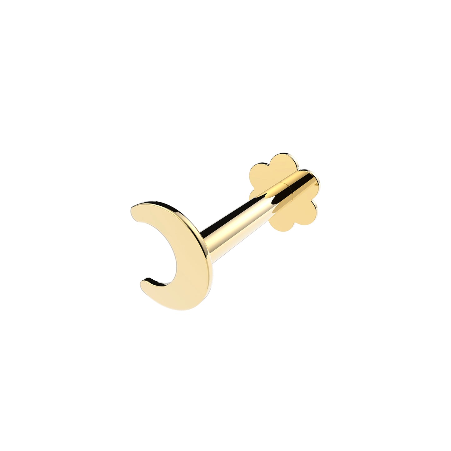 Ear Candy 9ct Gold Labret Cartilage Stud | Crescent Moon - John Ross Jewellers