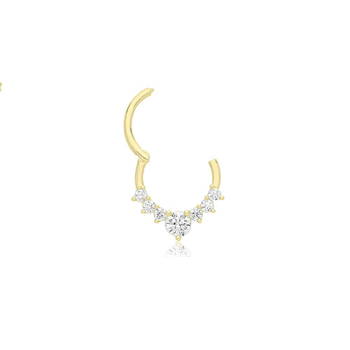 Ear Candy 9ct Gold CZ Set Cartilage Hoop / Septum Ring - John Ross Jewellers