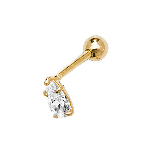 Ear Candy 9ct Gold Pear Cut CZ Cartilage Stud | 8mm - John Ross Jewellers