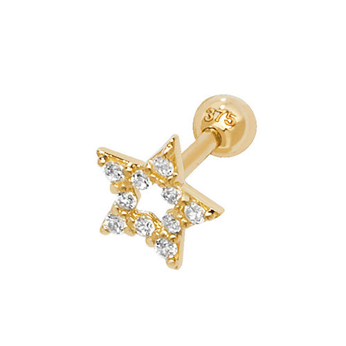 Ear Candy 9ct Gold CZ Star Cartilage Stud - John Ross Jewellers