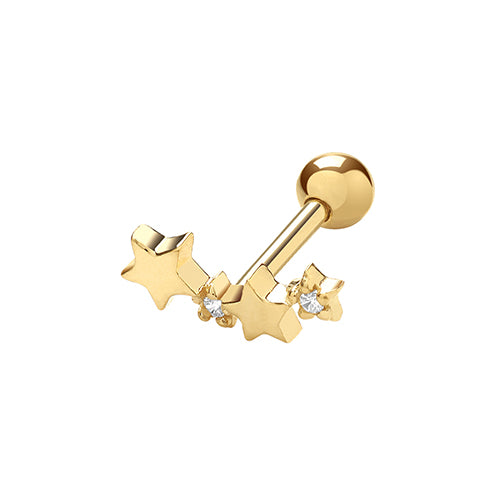 Ear Candy 9ct Gold Star Cluster Cartilage Stud - John Ross Jewellers