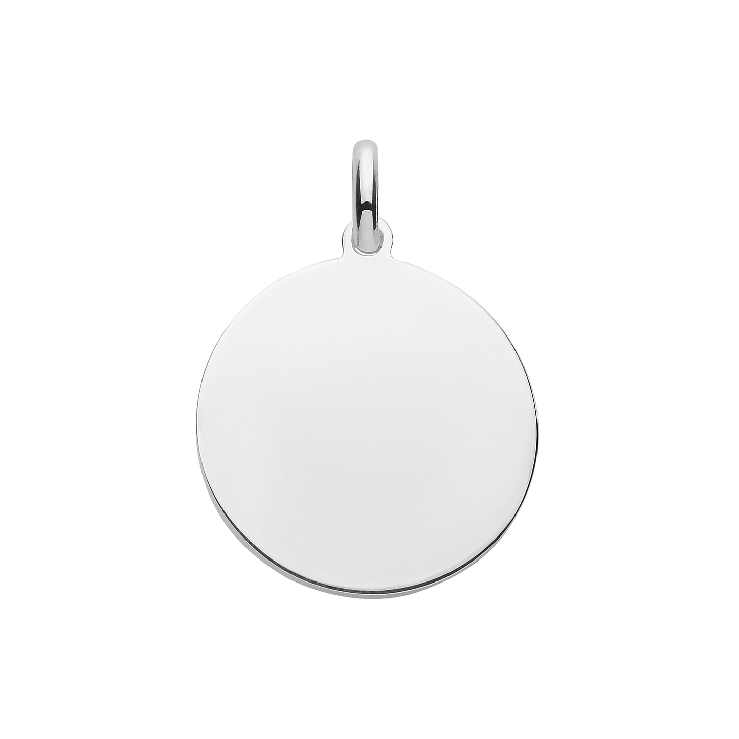 Silver Round Disc Necklace - 20mm - John Ross Jewellers