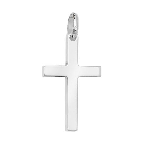 Silver Classic Block Cross Necklace - Medium - John Ross Jewellers