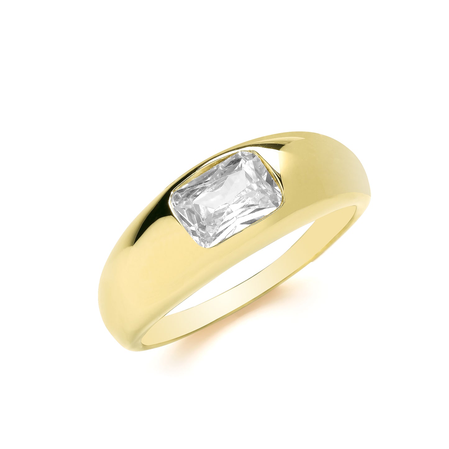 Sunshine Emerald Cut CZ Dome Ring - John Ross Jewellers