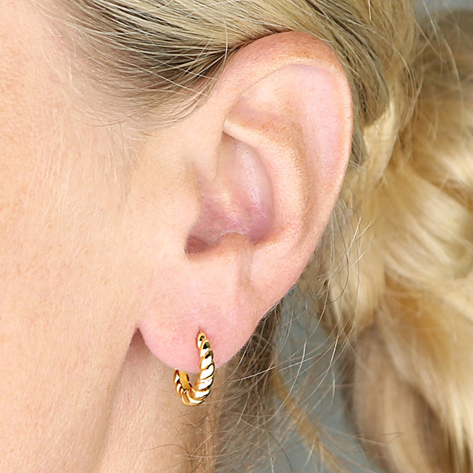 Sunshine Croissant Huggie Hoop Earrings - 10mm - John Ross Jewellers