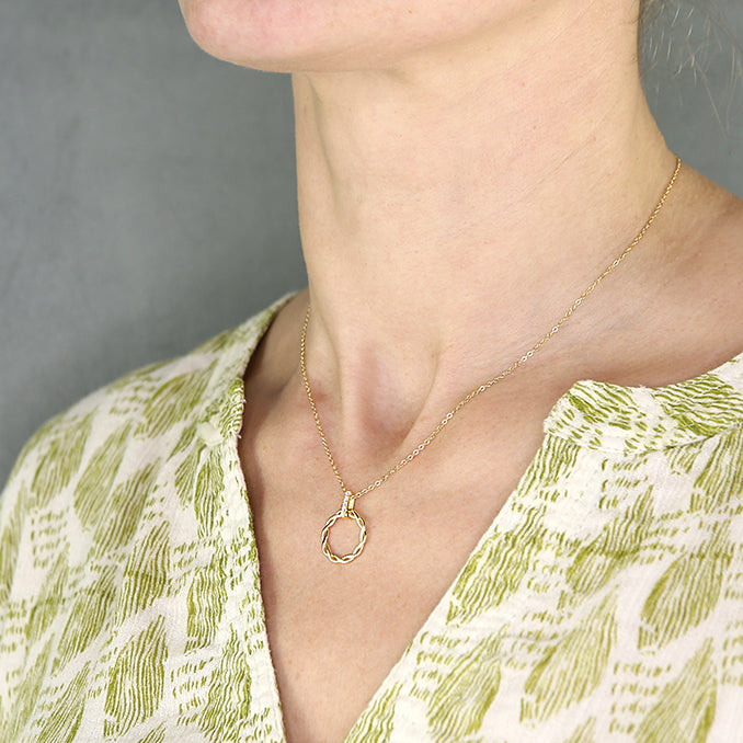 Sunshine CZ Braided Circle Necklace - John Ross Jewellers