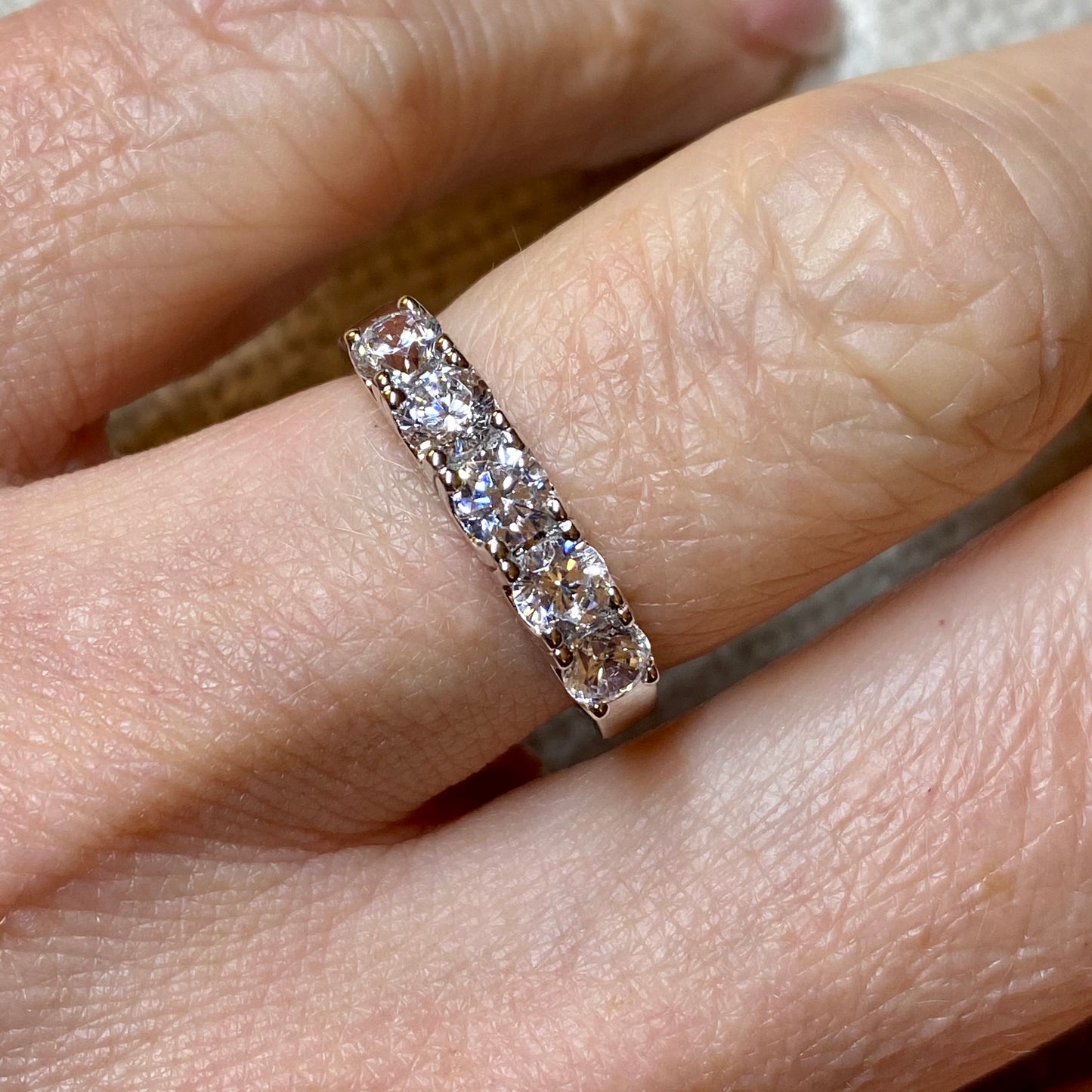 Silver CZ Five Stone Ring - John Ross Jewellers