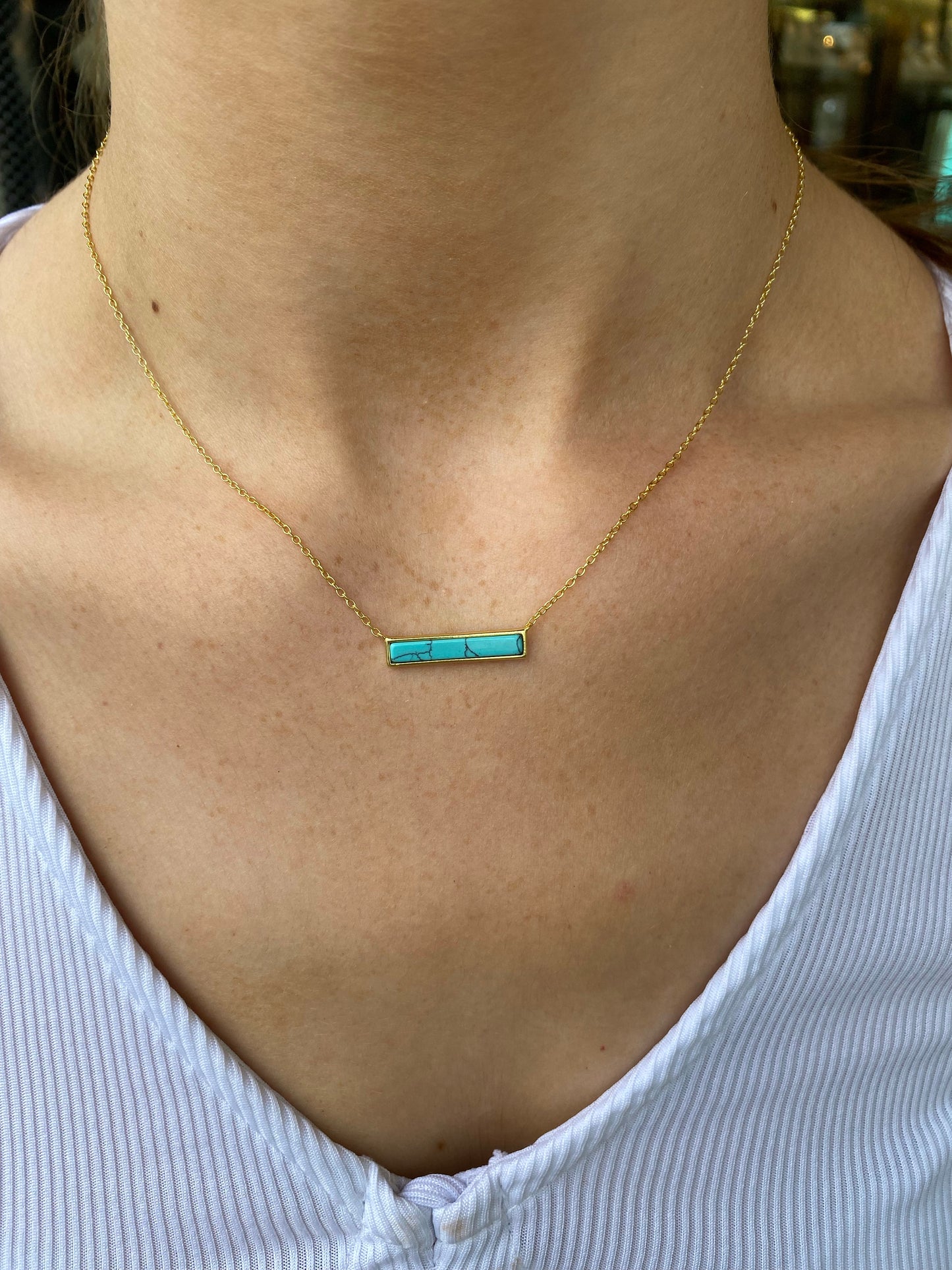 Sunshine Turquoise Bar Necklace | 41-46cm - John Ross Jewellers
