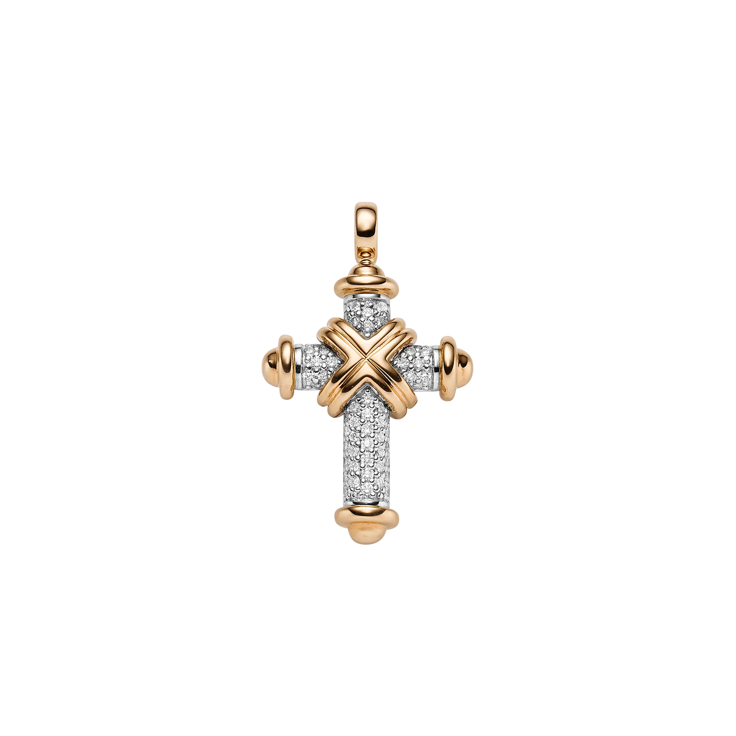 18ct Gold Leo Wittwer 0.45ct Diamond Cross - John Ross Jewellers