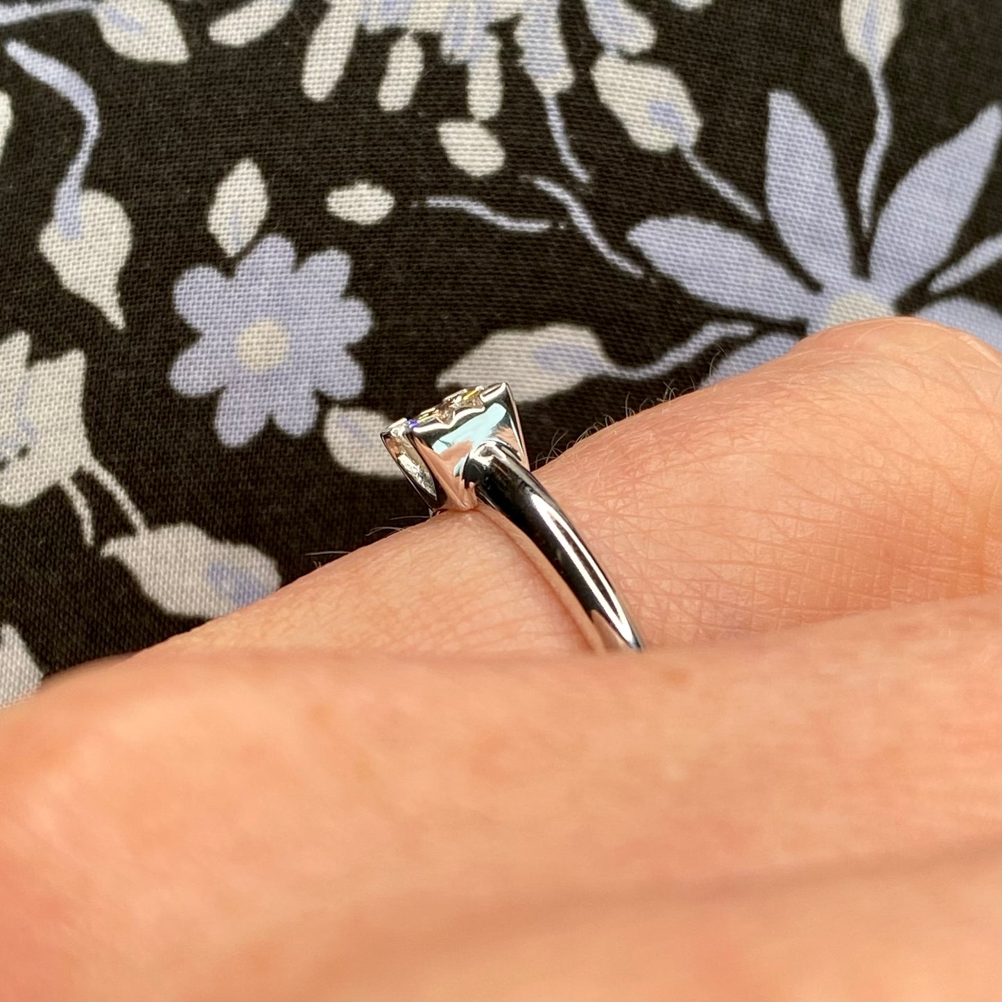 18ct White Gold Princess Cut Diamond Solitaire 0.40ct - John Ross Jewellers