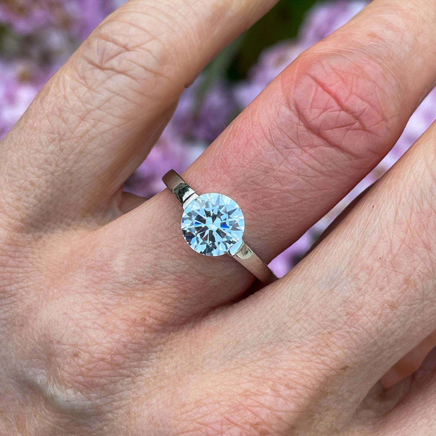 Silver Two Claw CZ Solitaire Ring - John Ross Jewellers