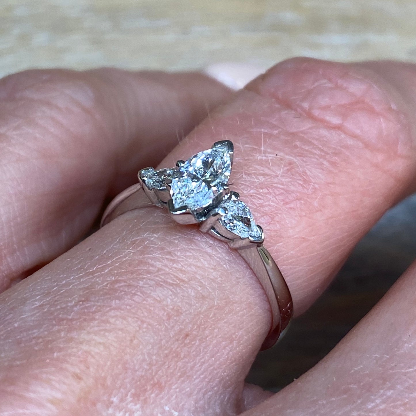 18ct White Gold Charlotte Marquis Diamond Engagement Ring 0.71ct - John Ross Jewellers