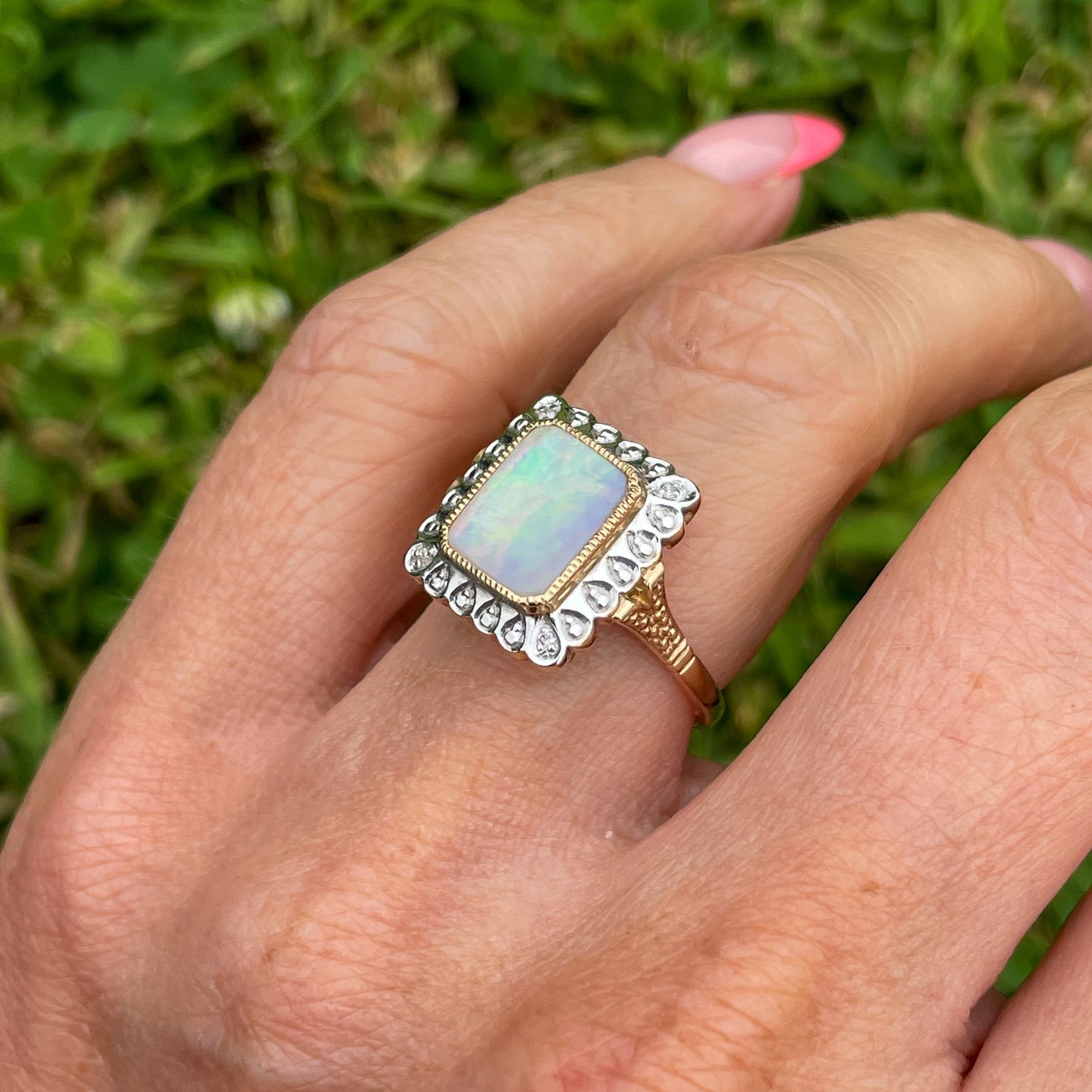 9ct Gold Gem Opal & Diamond Ring - John Ross Jewellers