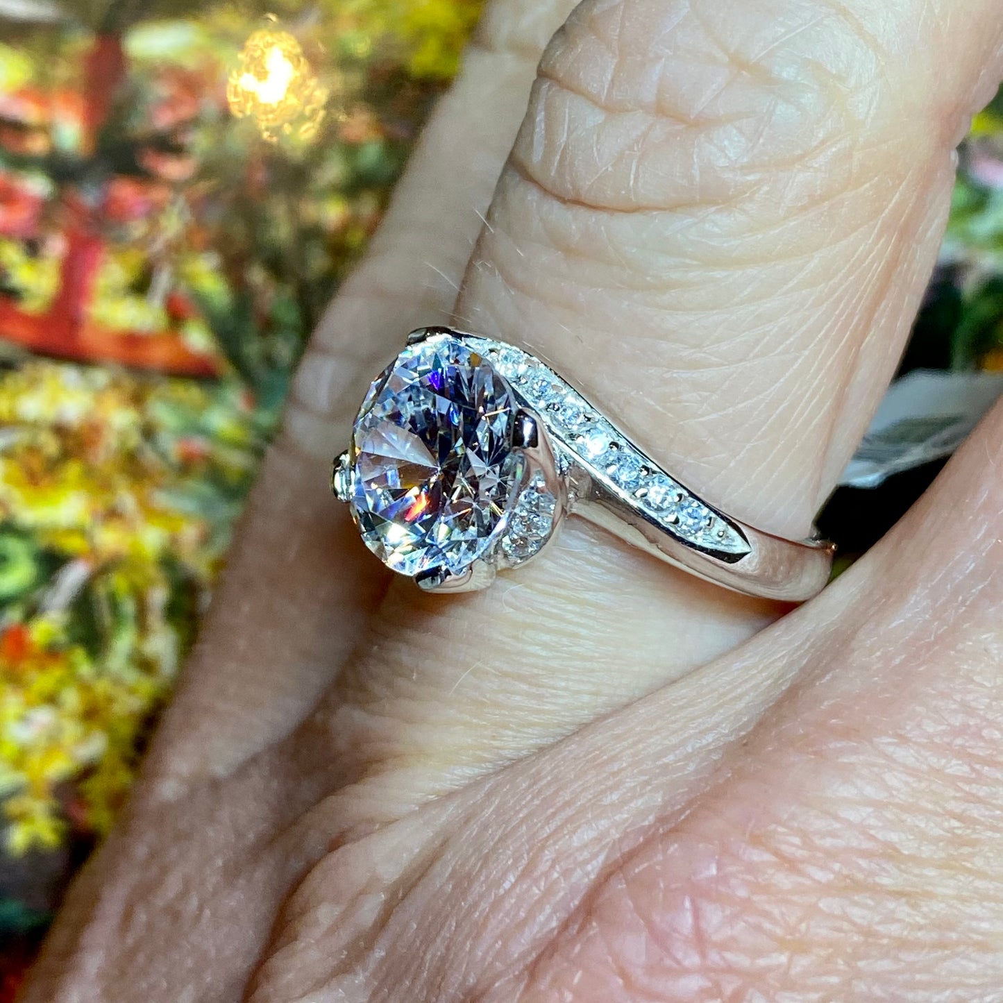 Silver CZ Solitaire Ring - John Ross Jewellers