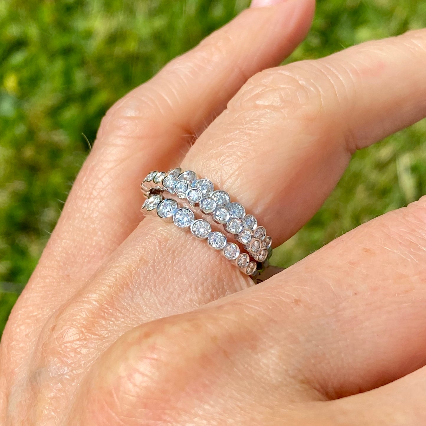 18ct White Gold Three Band Diamond Ring | 1.13ct - John Ross Jewellers