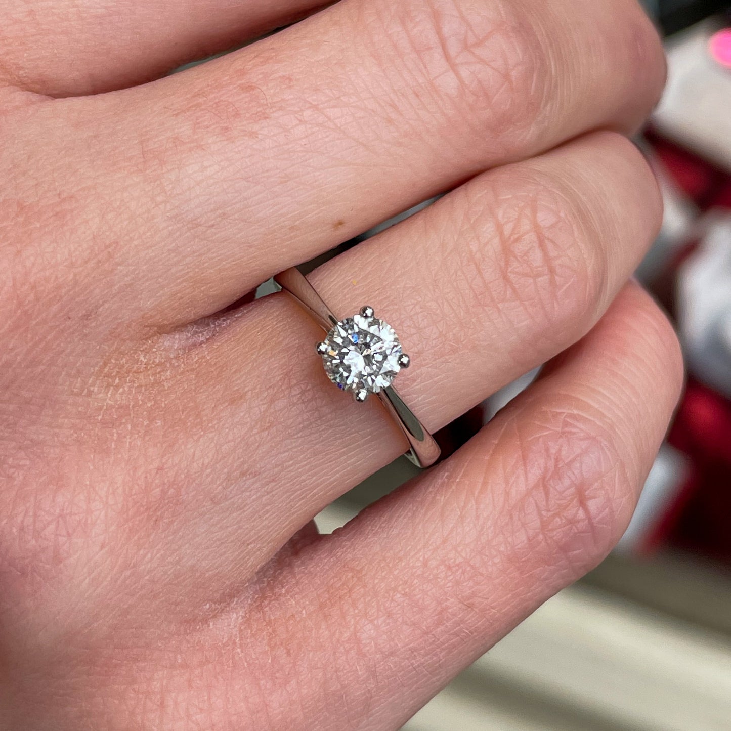 Platinum 0.70ct FG SI2 Four Claw Diamond Solitaire Ring - John Ross Jewellers