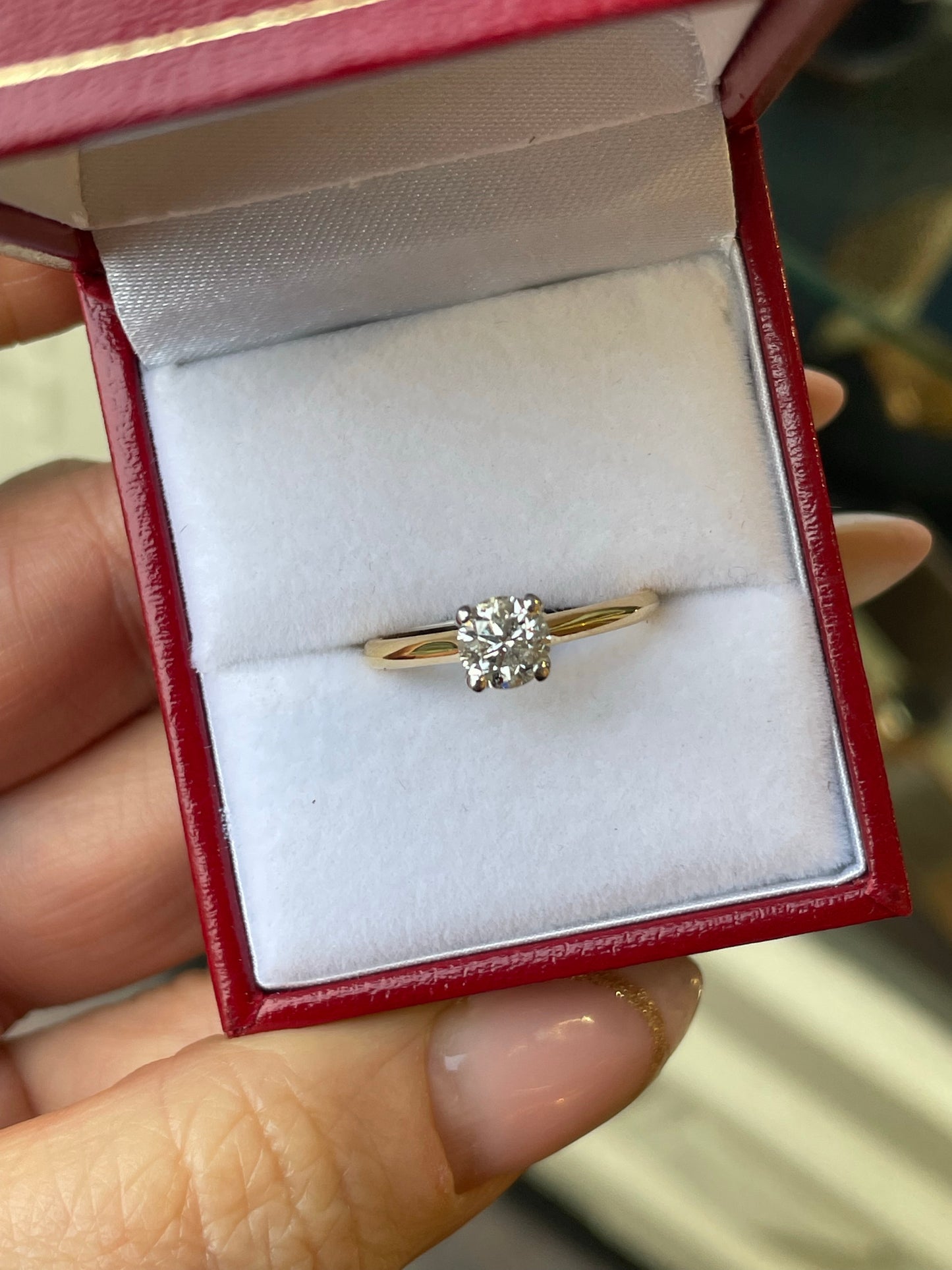 18ct Gold 0.71ct FG SI2 Four Claw Diamond Solitaire Ring - John Ross Jewellers