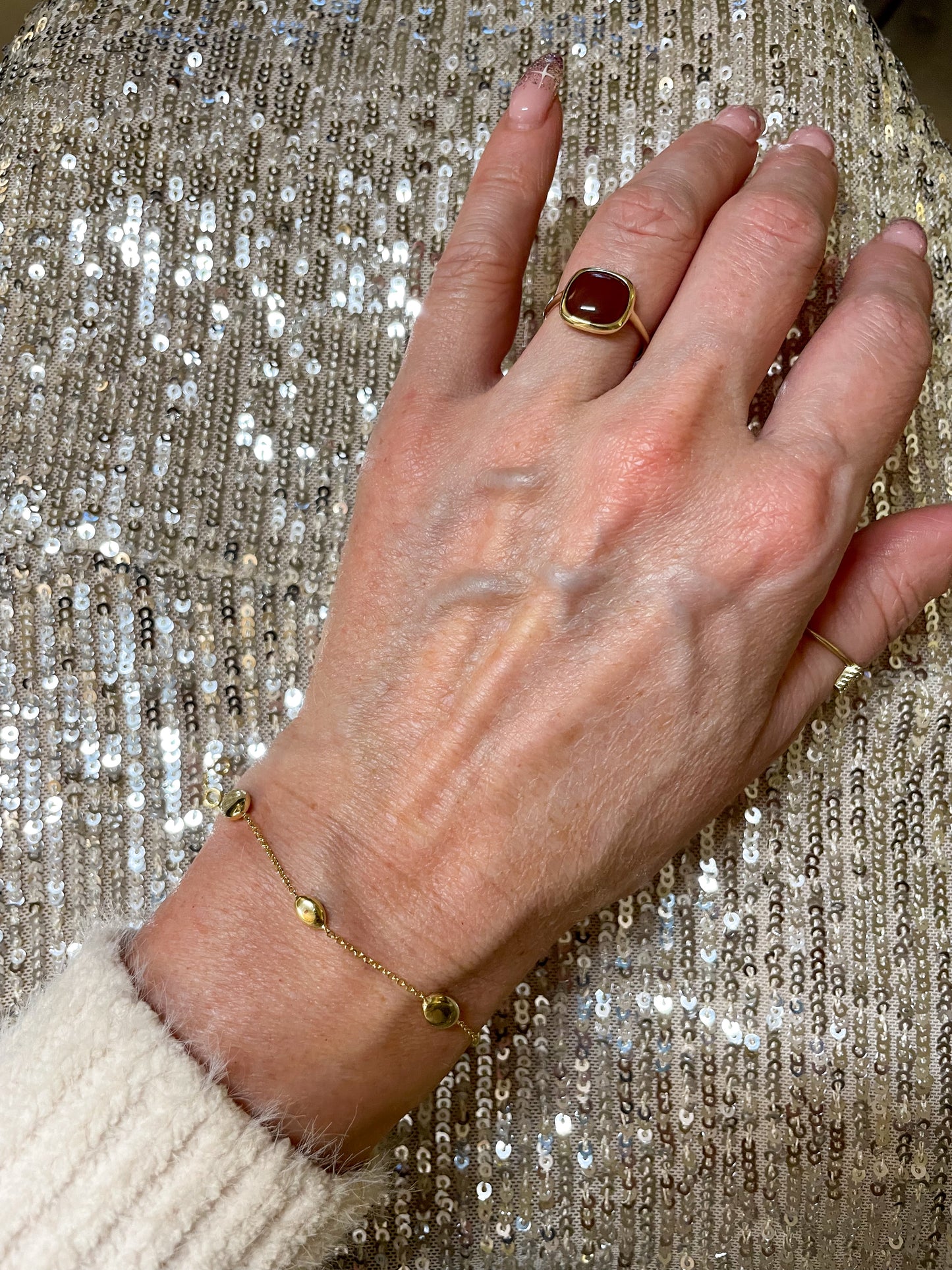 9ct Gold Puffed Ovals Bracelet - John Ross Jewellers