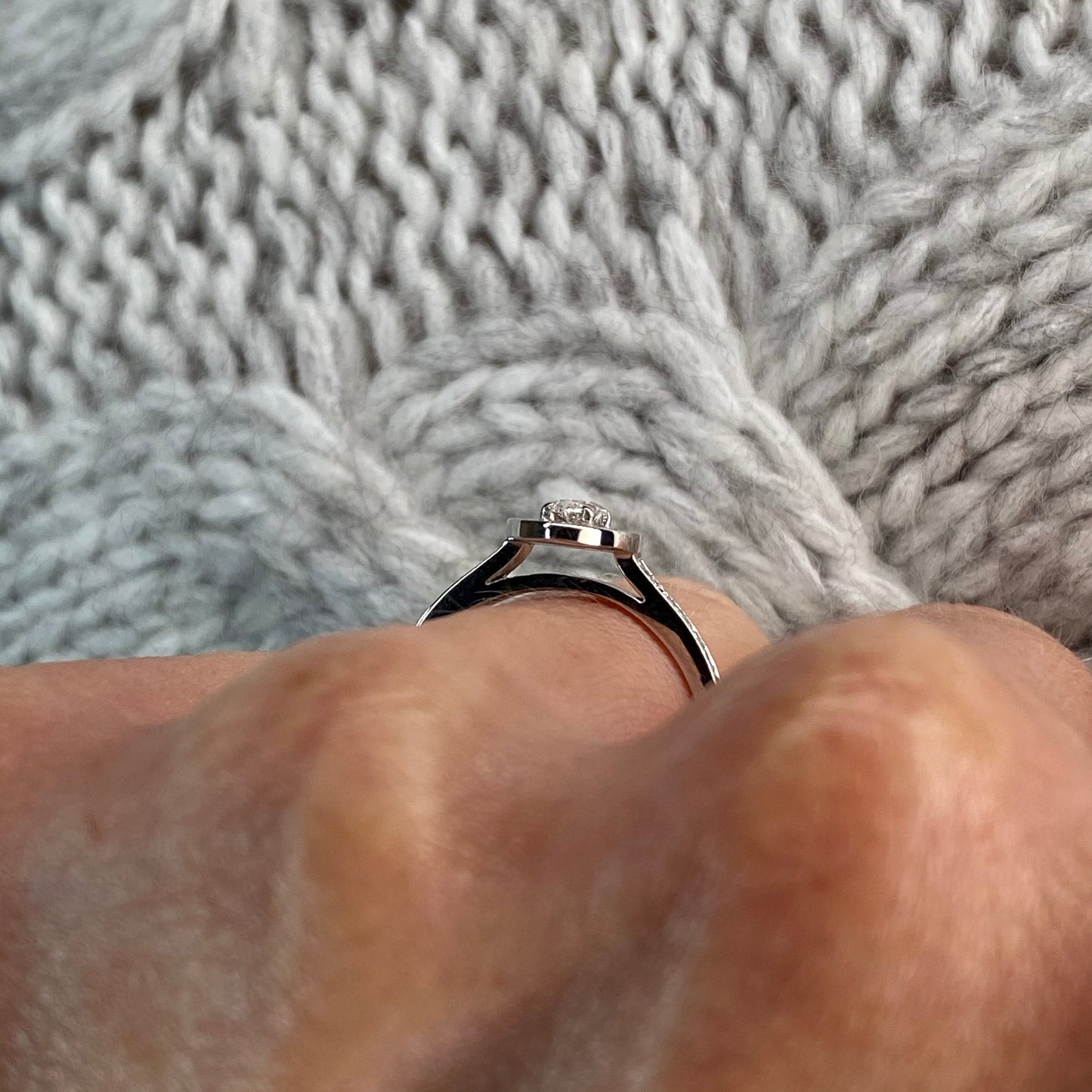 18ct White Gold Marquis Halo Diamond Engagement Ring 0.50ct - John Ross Jewellers