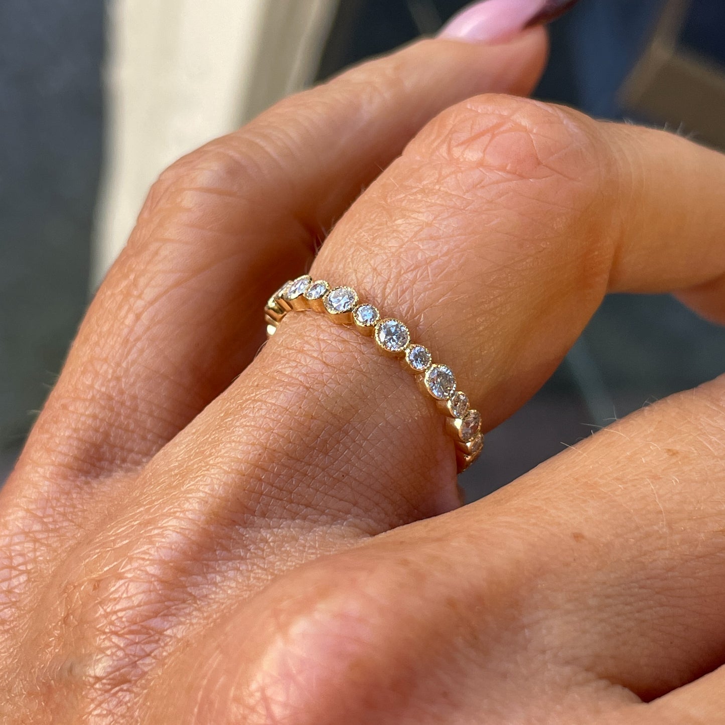 18ct Gold Dainty Diamond Eternity/Wedding Band 0.69ct - John Ross Jewellers