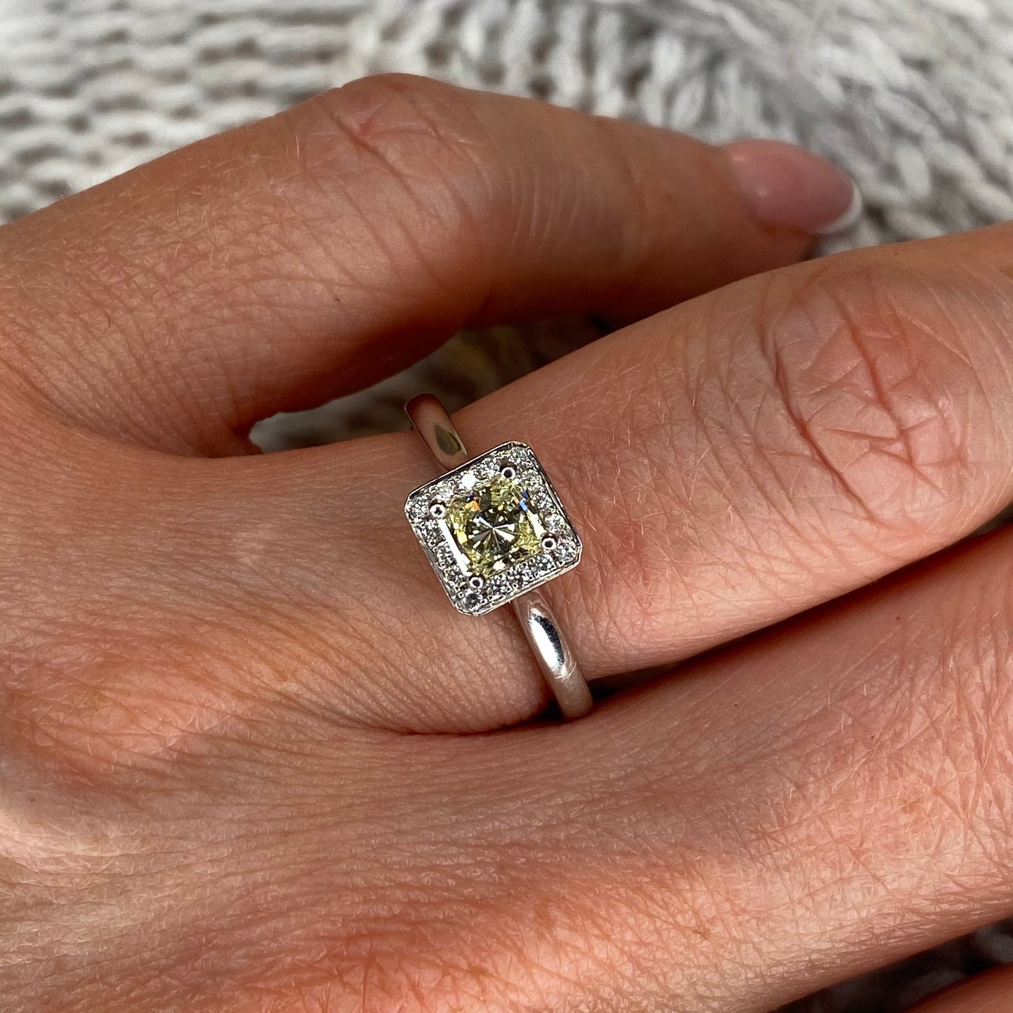 Platinum Lemon Princess Diamond Solitaire - John Ross Jewellers