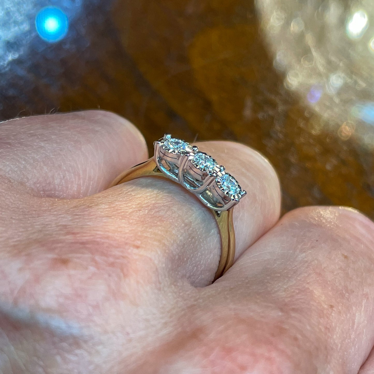 9ct Gold Trilogy Cluster Engagement Ring | 0.27ct - John Ross Jewellers