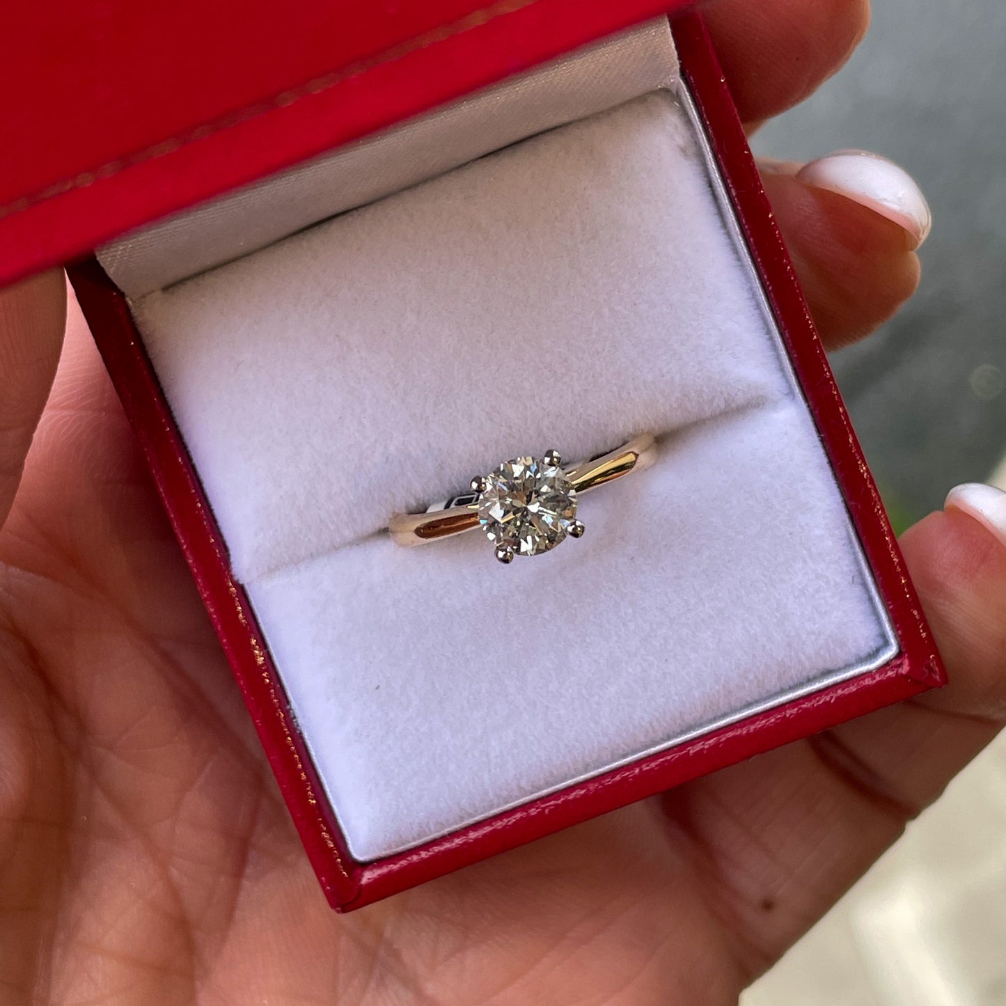 18ct Gold 0.99ct FG SI2 Four Claw Diamond Solitaire Ring - John Ross Jewellers