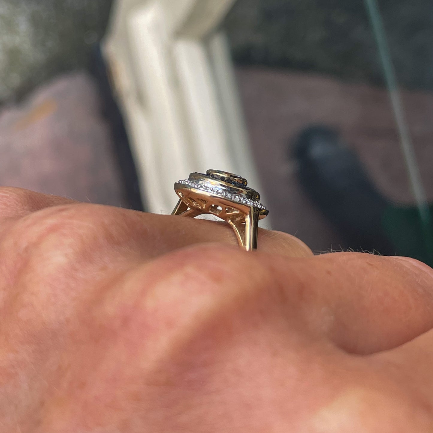 9ct Gold Aquamarine, Sapphire & Diamond Ring - John Ross Jewellers