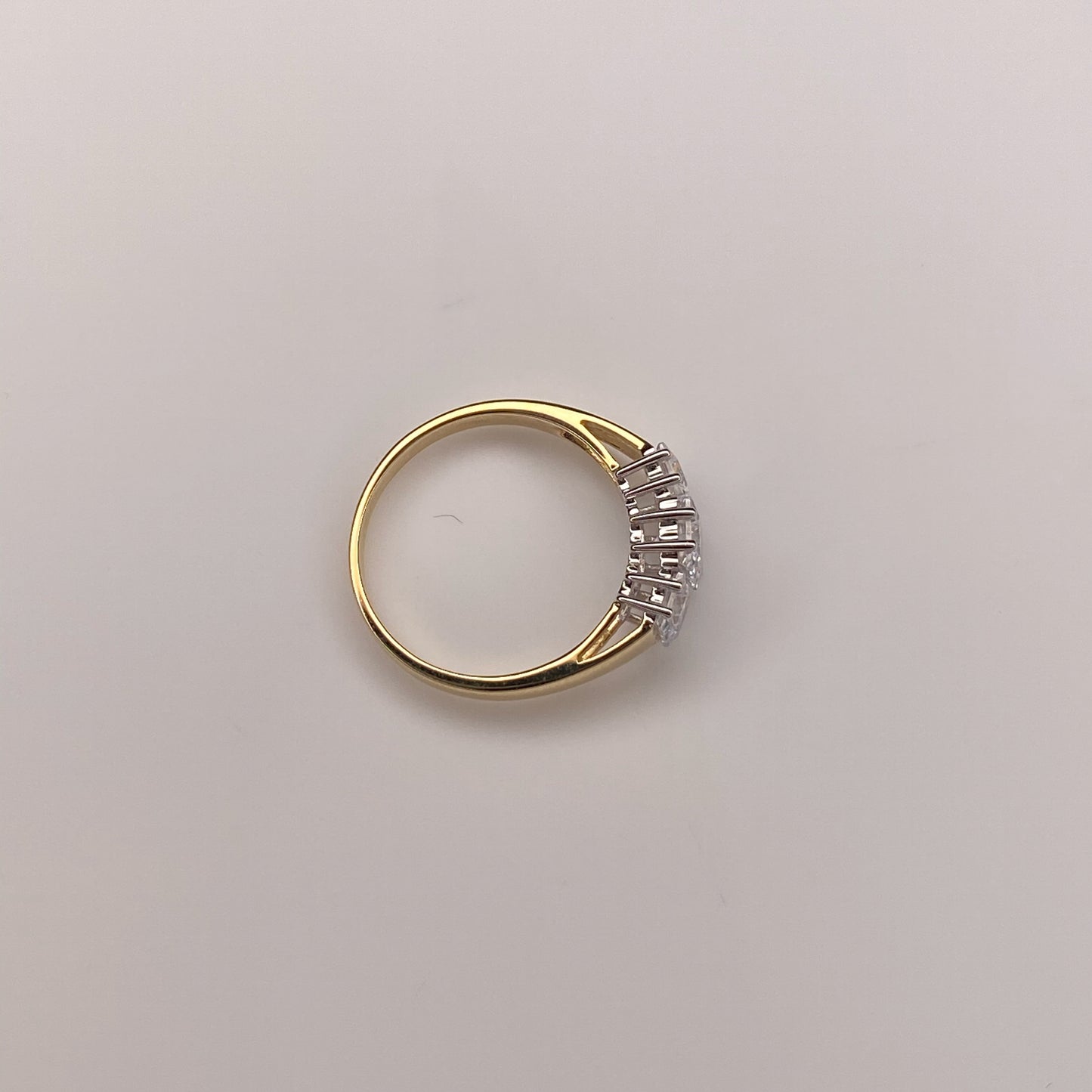 9ct Gold CZ Trilogy Ring - Princess - John Ross Jewellers