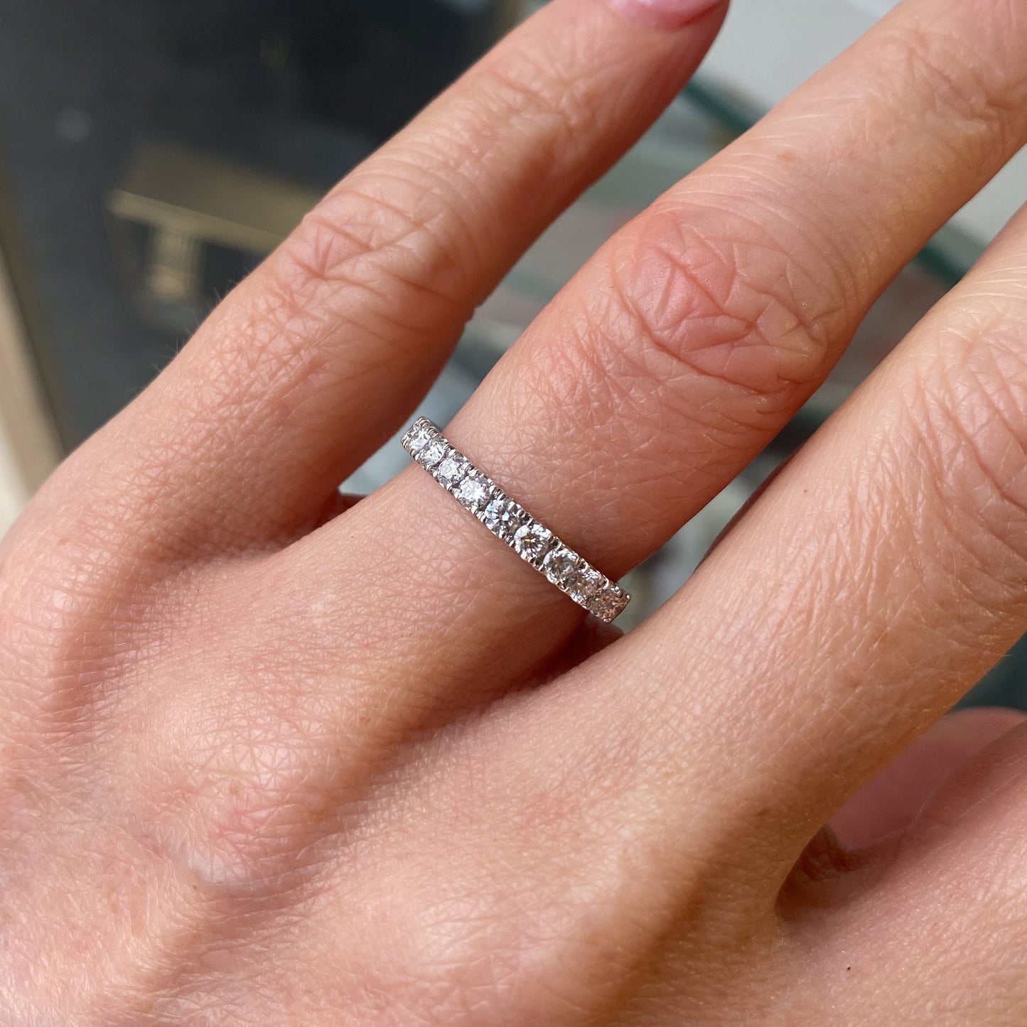 18ct White Gold Diamond Set Wedding/Eternity Band | 0.57ct - John Ross Jewellers