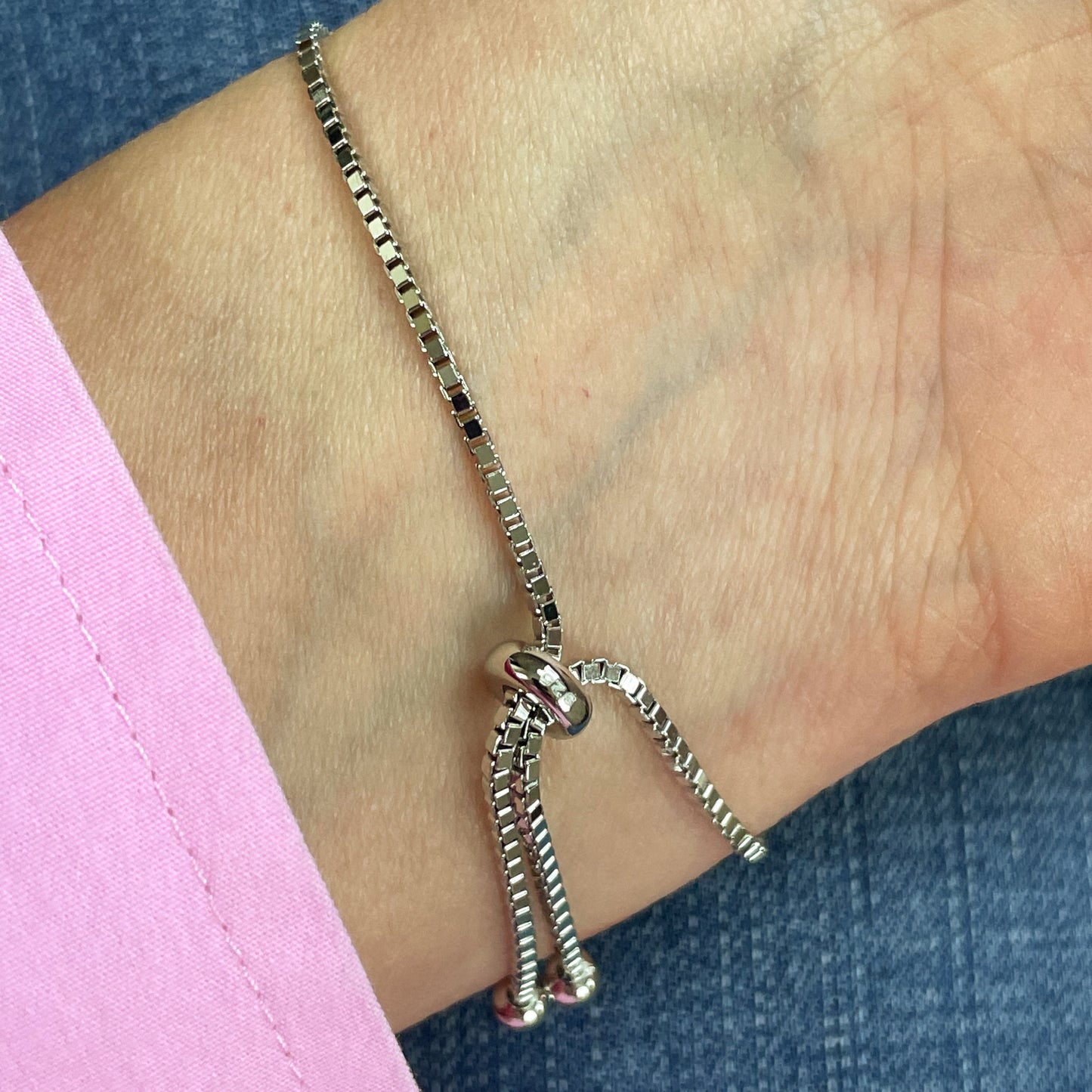 Silver CZ Drawstring Bracelet - John Ross Jewellers