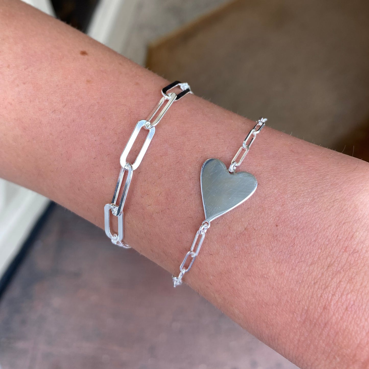 Silver Identity Link Bracelet - Silver Heart - John Ross Jewellers