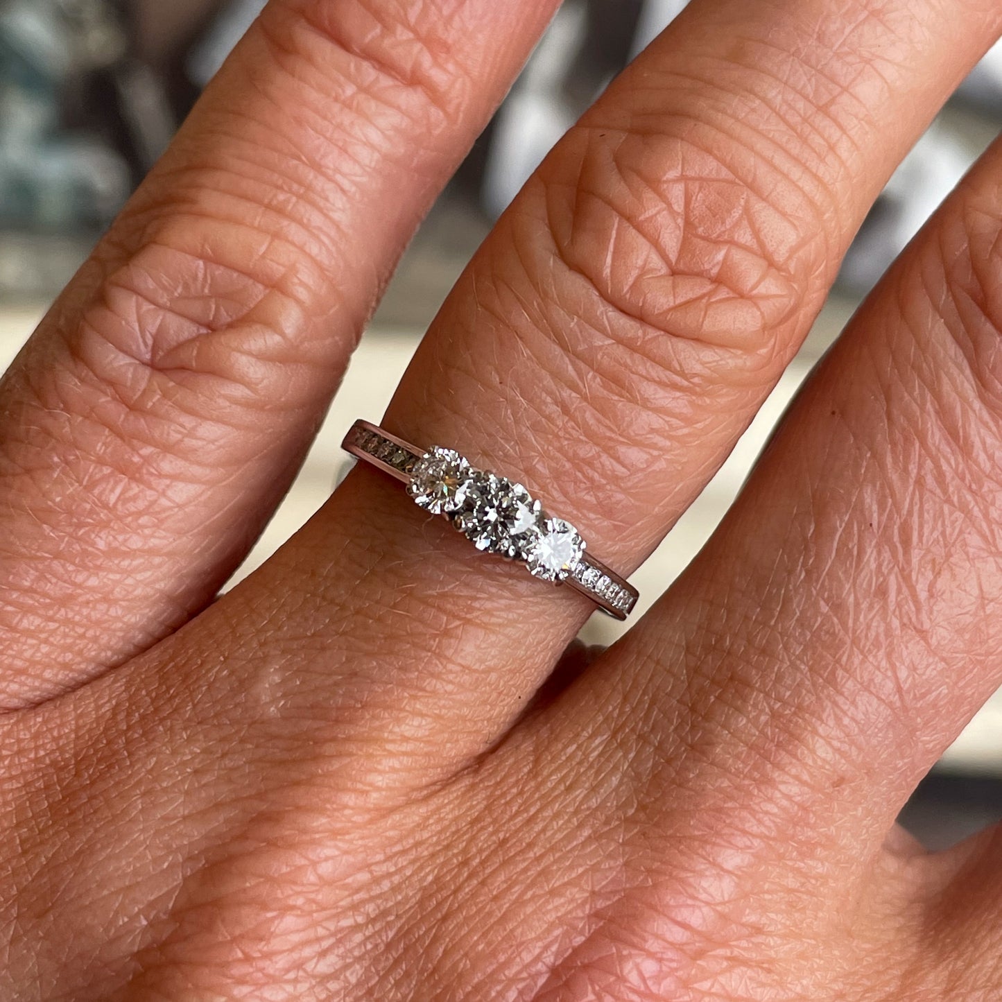 Platinum 0.65ct Trilogy Diamond Engagement Ring - John Ross Jewellers