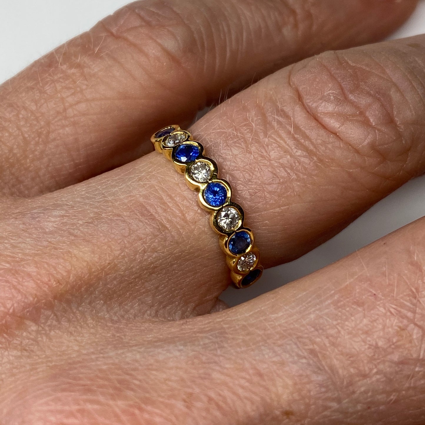 18ct Gold Sapphire & Diamond Eternity Ring - John Ross Jewellers