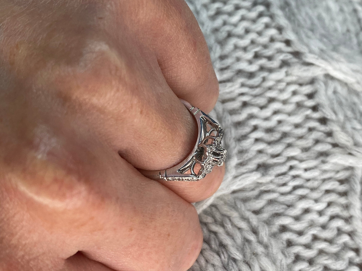 9ct White Gold Cluster Diamond Engagement Ring - John Ross Jewellers