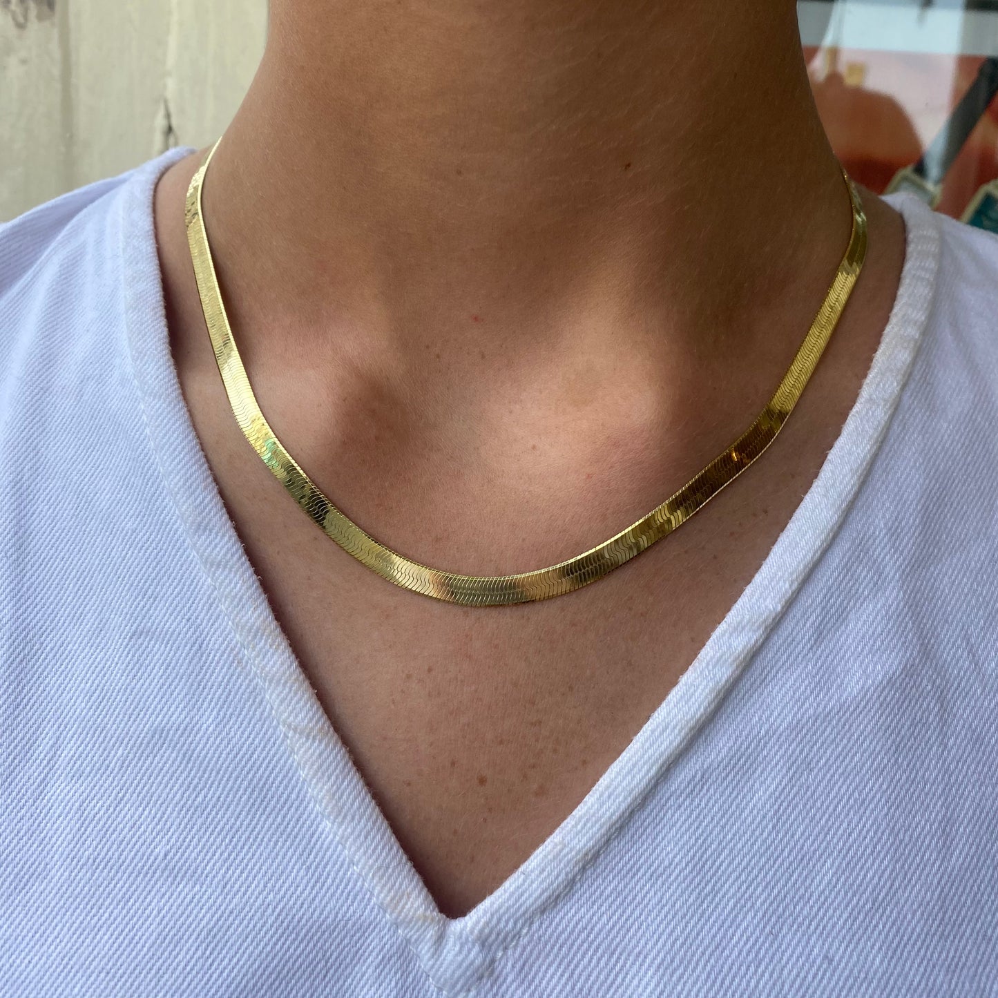 SUNSHINE Heavy Herringbone Necklace | 18 inch - John Ross Jewellers