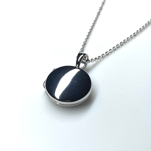 Silver Small Round Locket Necklace - John Ross Jewellers
