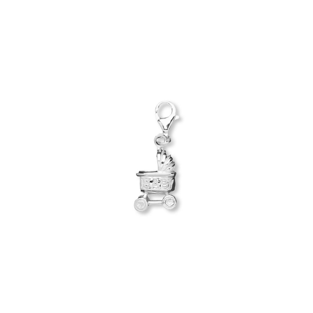 Silver Baby Pram Charm - John Ross Jewellers