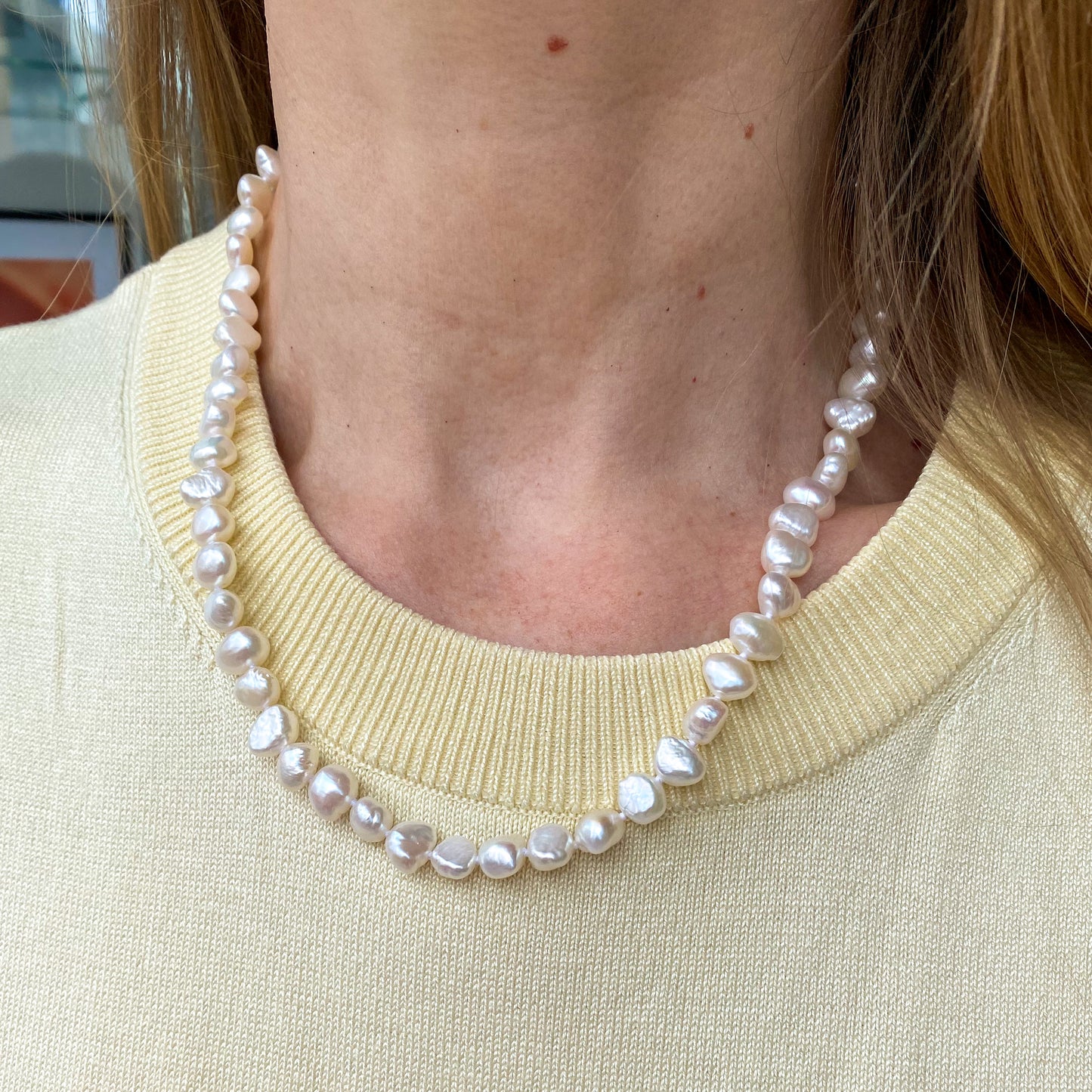 Freshwater Pearl T-Bar Necklace - John Ross Jewellers