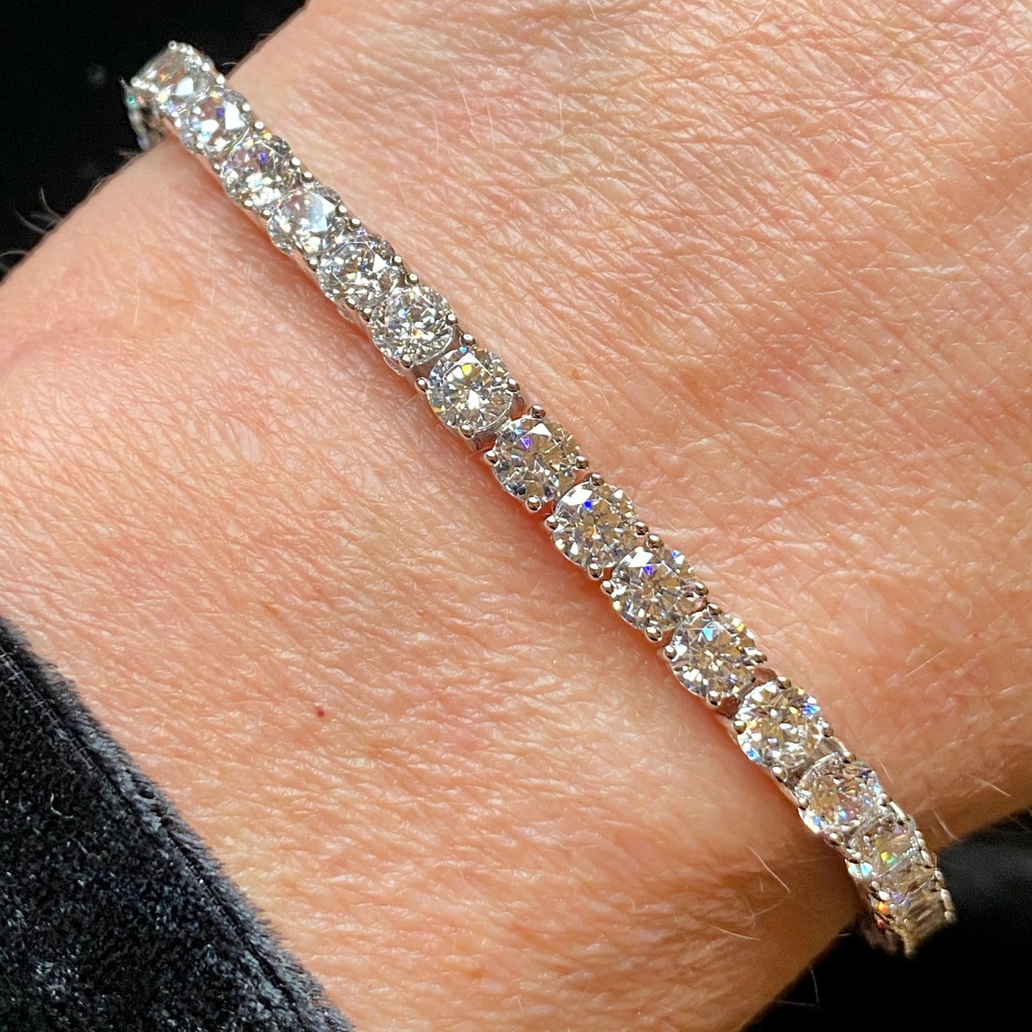 Silver Claw Set CZ Line Bracelet - John Ross Jewellers