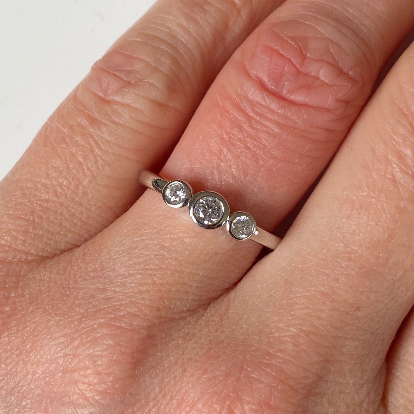 Silver CZ Trilogy Ring - John Ross Jewellers