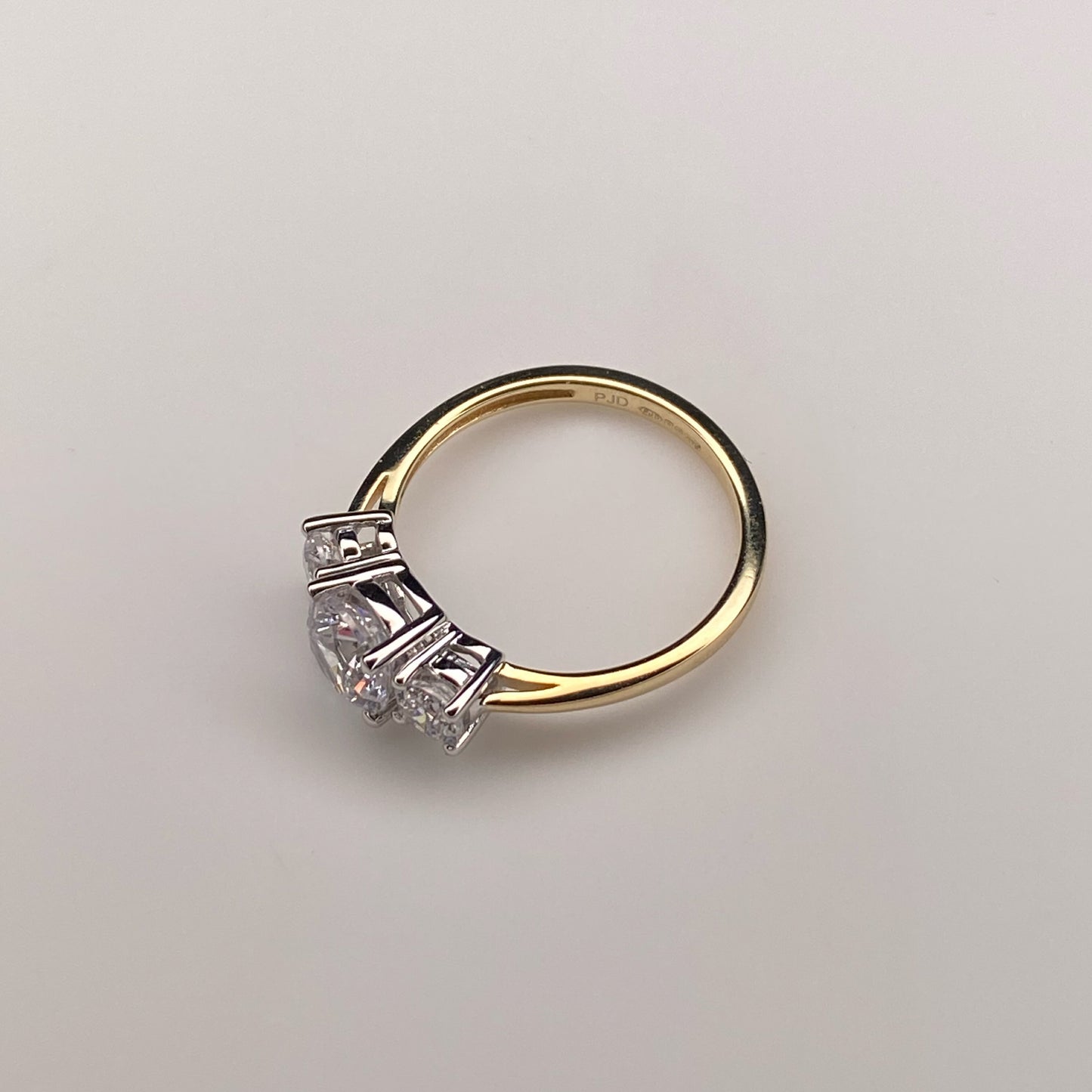 9ct Gold CZ Trilogy Ring - John Ross Jewellers