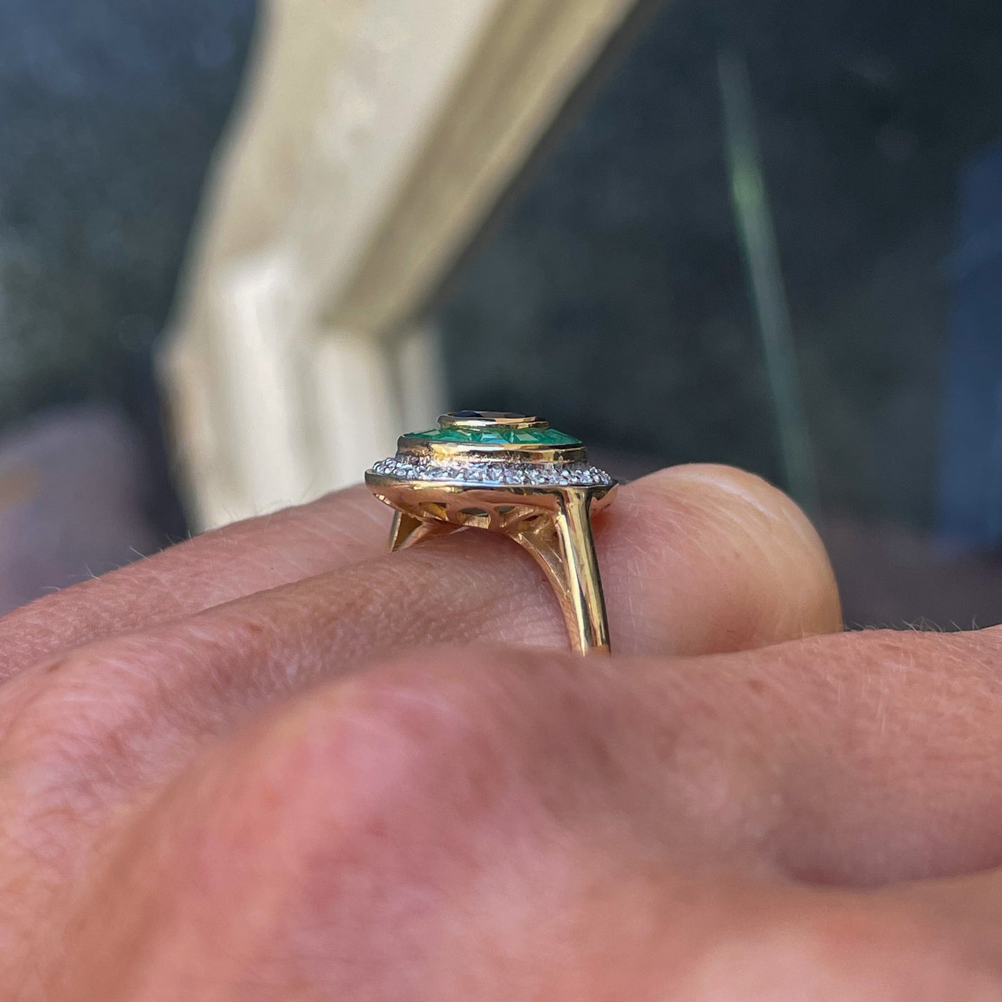 9ct Gold Sapphire, Emerald & Diamond Ring - John Ross Jewellers