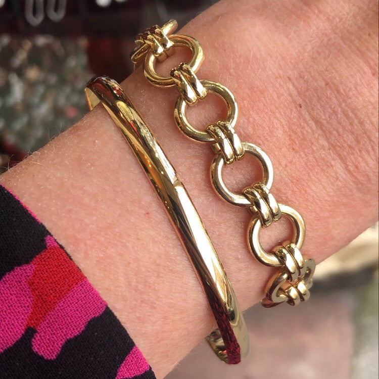 9ct Gold Classic Solid Polished Bangle | Narrow - John Ross Jewellers